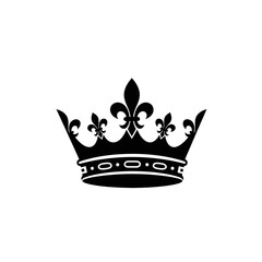 Black crown with fleur de lis. © rama
