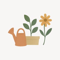 Fototapeta premium Charming garden tools illustration