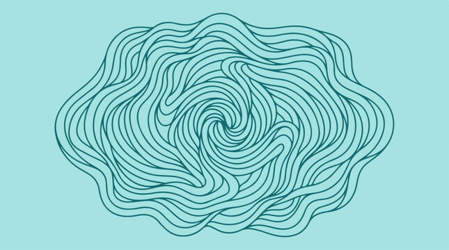 Abstract swirling lines forming a mesmerizing spiral pattern on a teal background.