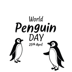 Naklejka premium world penguin day
