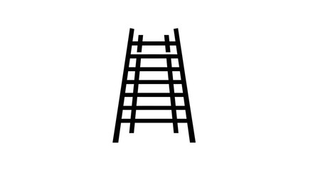 Black metal ladder icon design. © sarmadi