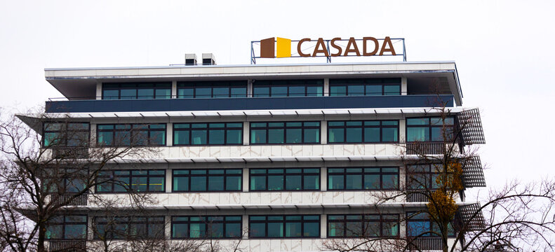 berlin, berlin, germany - 10 02 2026: a casada company sign