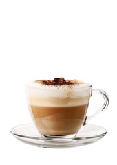 Obraz premium Creamy cappuccino in glass cup