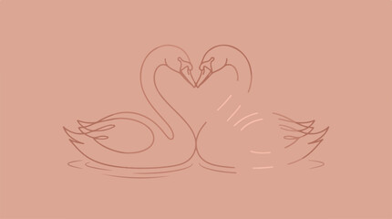 Two swans forming a heart shape, a symbol of love and unity.