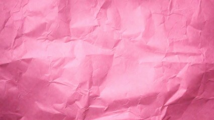 Fototapeta premium Pink crumpled paper sheet showing creases on flat surface