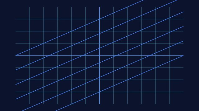 Parallel Linear Graphs Moving Across a Mathematical Grid