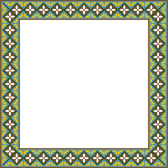 Obraz premium Vector colored square classic renaissance ornament. Rectangle, european border, revival style frame 