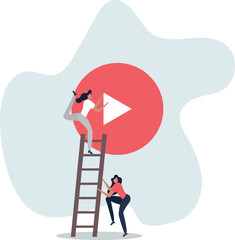 Video production and film movie editing or creation process.Producing multimedia and professional studio shooting for vlog,person's life situation and his activities.