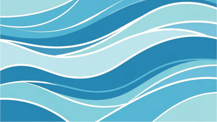 Fototapeta premium Wavy blue lines form an abstract ocean wave pattern