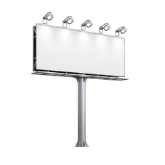 Obraz premium Large billboard standing on a metal framework with four spotlights on top