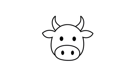 Fototapeta premium Minimalist Illustration of a Friendly Cow's Face