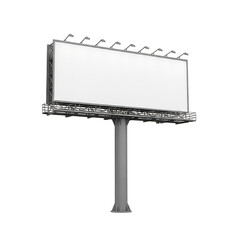 Obraz premium Empty billboard standing on a metal pole in an outdoor setting