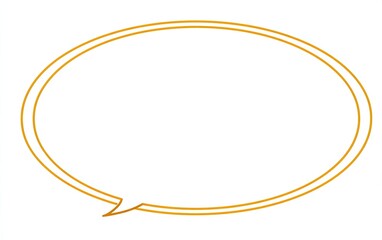 Fototapeta premium Simple, empty speech bubble, golden outline, white interior, perfect for text, isolated