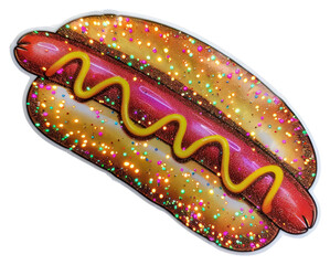 PNG Glitter hotdog sticker reptile animal snake.