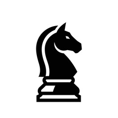 Black chess knight piece closeup profile. © LAILATUS