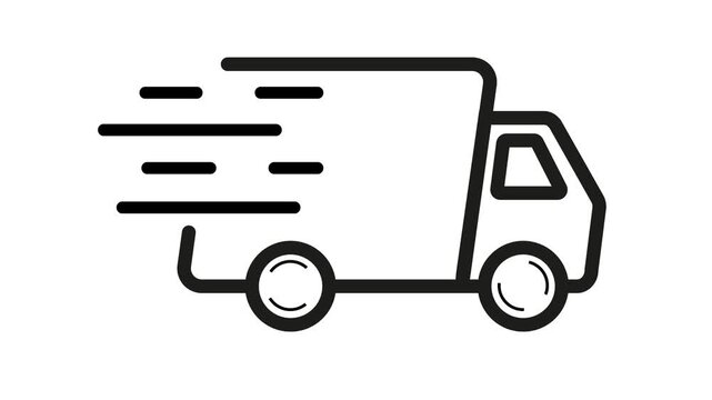 Truck Icon Line Art Animation Minimal Transport Vector Illustration Video