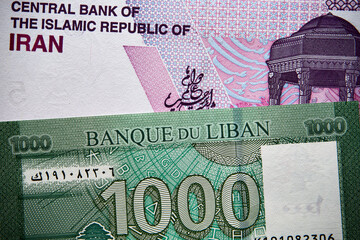 funt libański i rial irański, banknoty © Marcin Łazarczyk