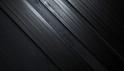 Obraz premium Dark Charcoal Brushed Metal Background with Diagonal Highlight Texture
