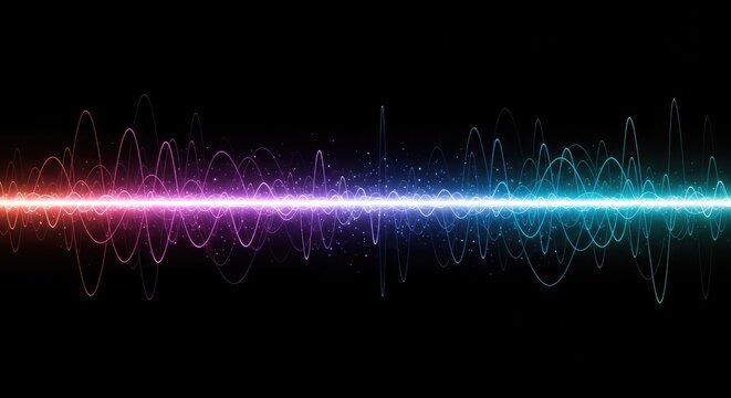 Abstract dynamic visual representing electromagnetic waves and energy flow across the spectrum, ideal for technology design and science concepts ,modern ,sound ,wave