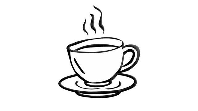 2D Animated Coffee Cup with Steam for Cozy Morning Scene