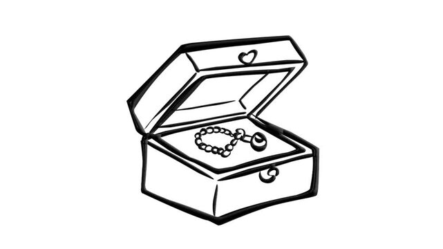 2D Animated Jewelry Box with Necklace for Luxury Gift Theme