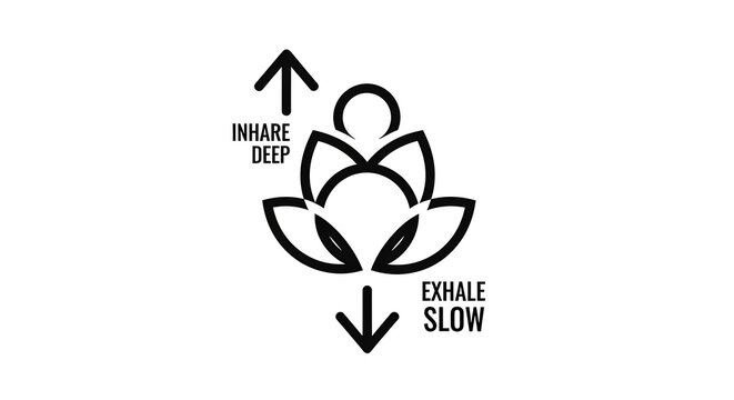 Lotus Icon Deep Inhale Exhale Slow Breathing Guide