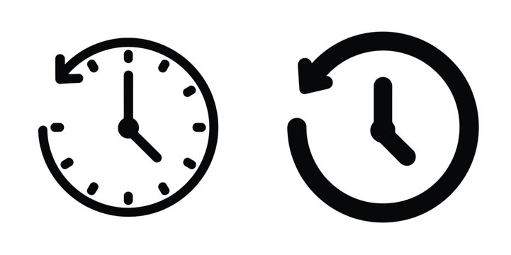 History Turn Back Time Icon Minimal Editable Vector
