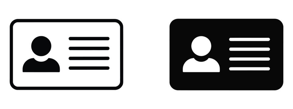 ID Card Icon Isolated Vector Driver License and Pass