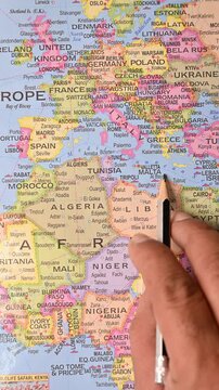 Malta on Map &ndash; Pencil Pointing Location