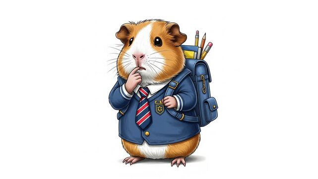 hamster student ready to be back to school	
