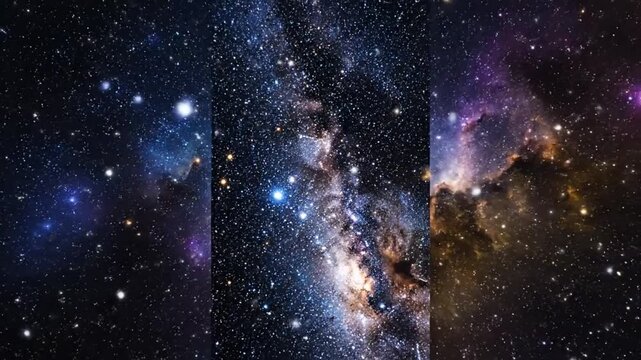 Mesmerizing display of cosmic wonder featuring distant galaxies, stars, and nebulas creating a celestial tapestry