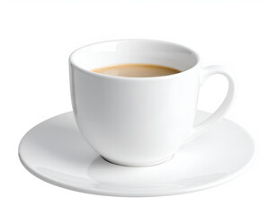 Naklejka premium White cup and saucer hold a light brown beverage