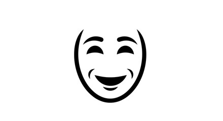 Obraz premium Joyful Face Icon, Happy Emotion Symbol, Comedy Mask, Vector Illustration