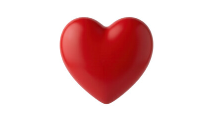 Three-dimensional glossy red heart shape isolated on a transparent background 3d heart glossy heart shiny heart