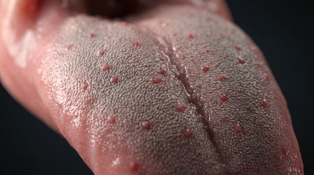 Human tongue with taste buds