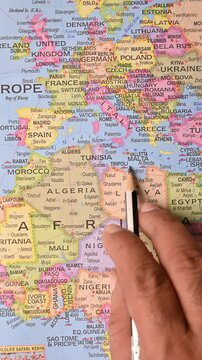 Tripoli Libya on Map &ndash; Pencil Pointing Location