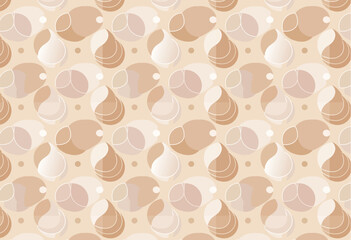 Seamless Abstract Organic Pebble Pattern &ndash; Neutral Earth Tone Fluid Shapes Background