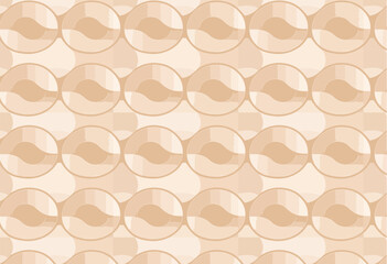 Abstract Beige Geometric Circle Pattern &ndash; Seamless Minimalist Wave Background