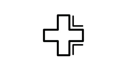 Obraz premium Abstract Plus Sign Icon, Medical Cross Symbol, Health Care, Plus Icon, Geometric Design