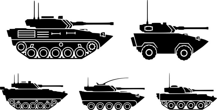 The latest generation infantry fighting vehicle Puma, a tracked armored personnel carrier icon in black line.
