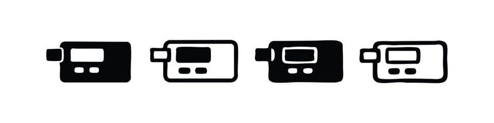 Vintage Camera or Portable Device Vector Icons in Different Styles © liubomir118809