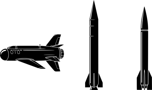 Set of icons of the fighter plane f35 line, silhouette, black color isolation, top, front and side view. F-35 Lightning II model. War plane icon.
