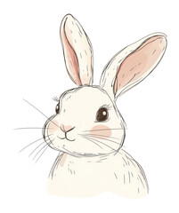 PNG Cute bunny animal art illustration.