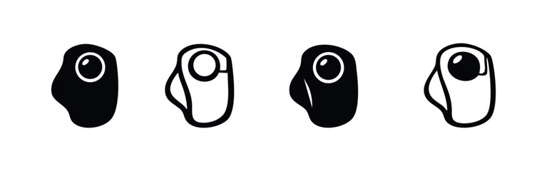 Obraz premium Fried Egg Sunny Side Up Icon Set