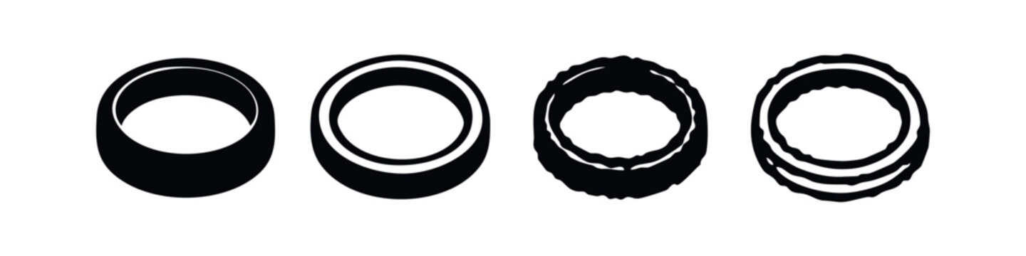 Layered cake slice icons set. Sweet bakery pastry vector illustration, confectionery symbols.