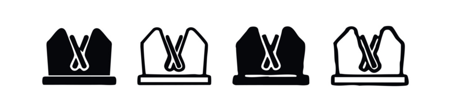 Bishop's Mitre and Religious Hat Icons Set