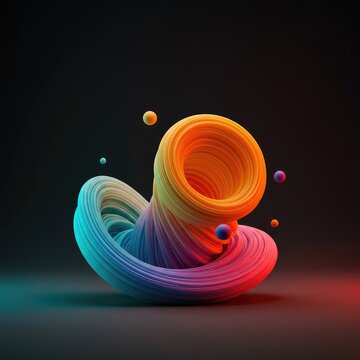 Vibrant flowing shapes merging into a vast empty void, representing evolving ideas and conceptual starting points for design, conceptual, innovation, abstract