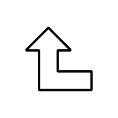 Outline arrow icon indicating an upward turn or direction for navigation.