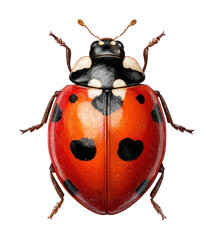 PNG Vibrant ladybug on white background.
