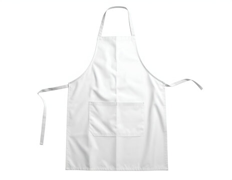 White cloth garment with neck strap and waist ties
